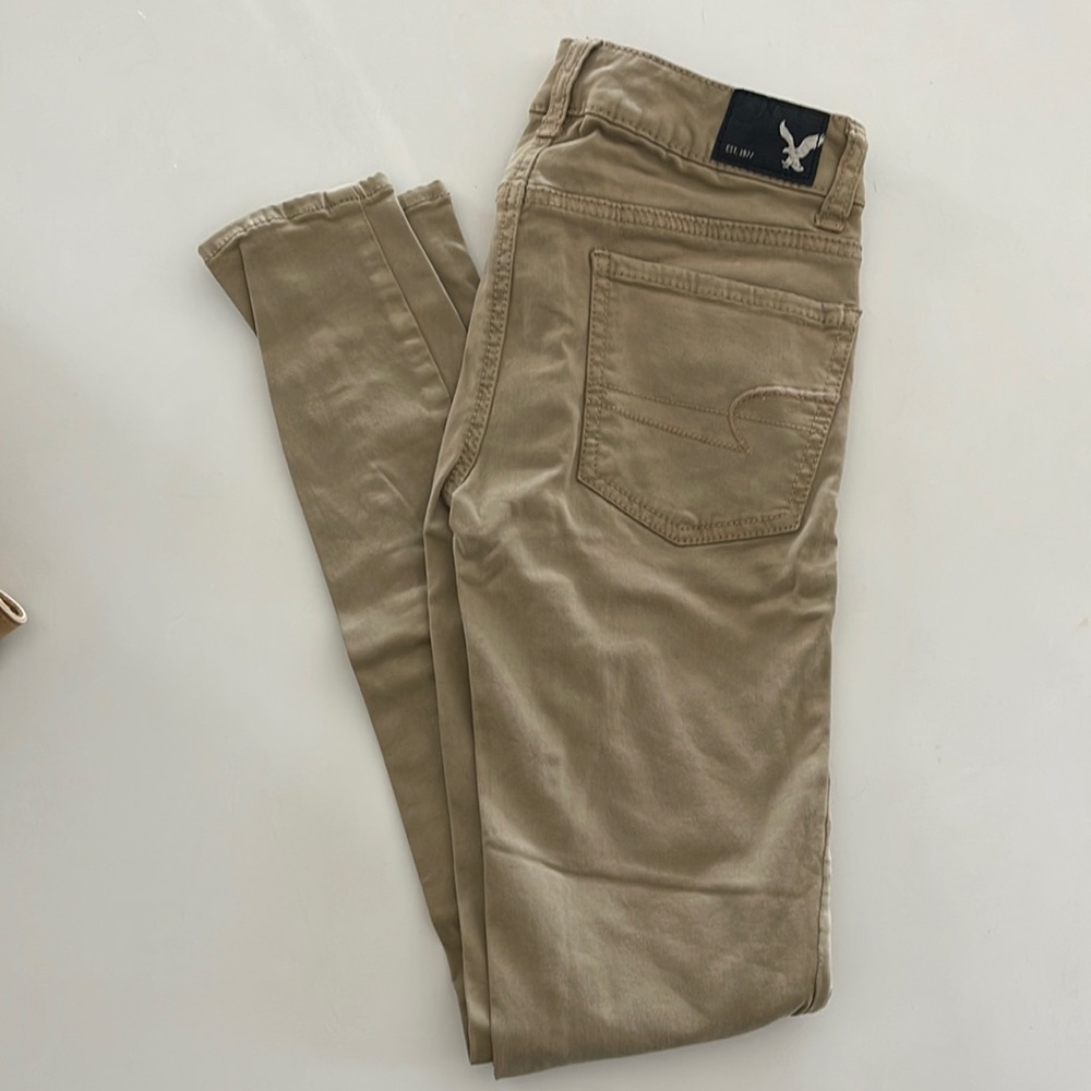 American Eagle Outfitters super stretch jeggings khaki
